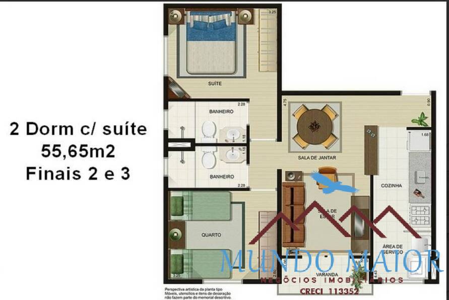 Apartamento à venda com 2 quartos, 56m² - Foto 6